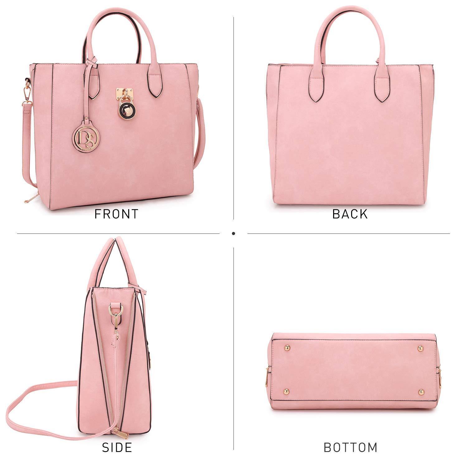 Solid-Color Emblem Tote Handbag - Dasein Bags