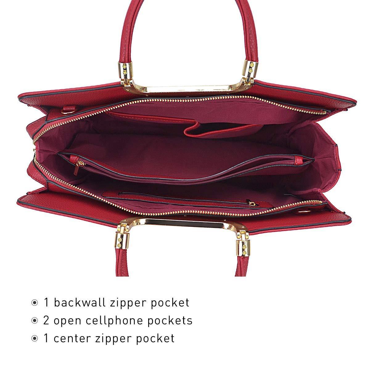 Pebble Texture Handbag with Matching Wristlet - Dasein Bags