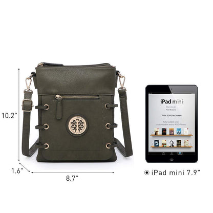 Small Size Emblem Retro Designer Crossbody Messenger Bag l Dasein - Dasein Bags