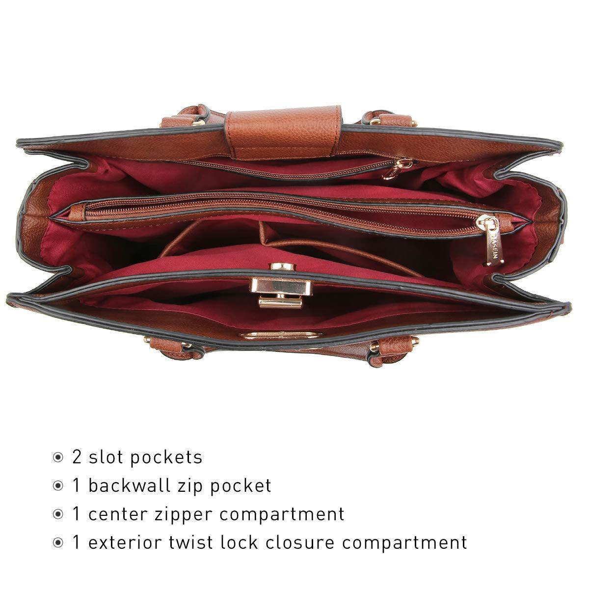 Twist Lock Handbag with Matching Wristlet - Dasein Bags