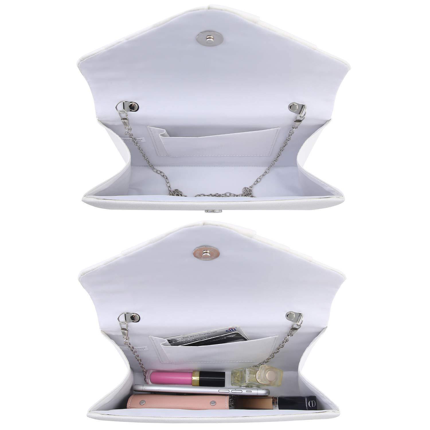 Women's Evening Bag Pleated Envelope Clutch Handbag l Dasein - Dasein Bags