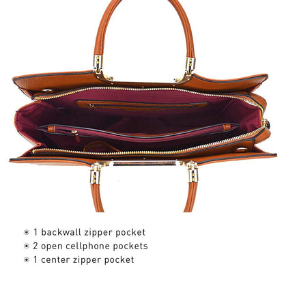 Pebble Texture Handbag with Matching Wristlet - Dasein Bags