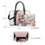 Padlock Two-Tone Satchel with Matching Wristlet - Dasein Bags