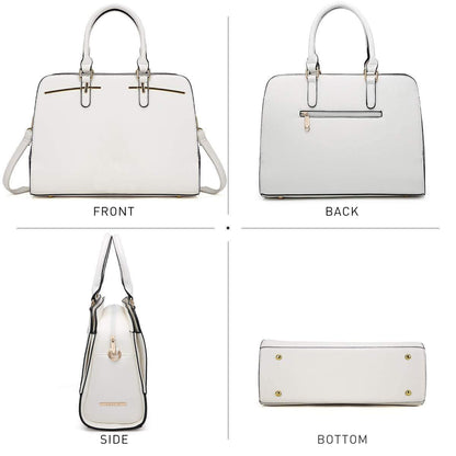 Gold-Tone Hardware Vegan Leather Textured Handbag with Matching Wallet l Dasein - Dasein Bags