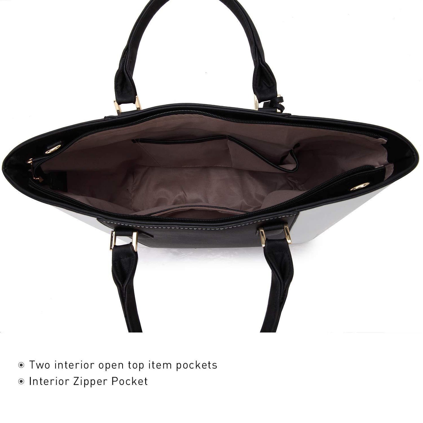 Fashion Stitching Color Large Tote Bag with Matching Wallet l Dasein - Dasein Bags