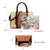 Padlock Two-Tone Satchel with Matching Wristlet - Dasein Bags
