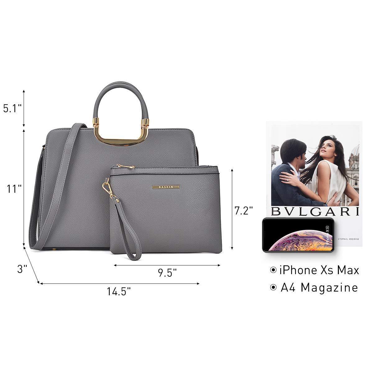 Pebble Texture Handbag with Matching Wristlet - Dasein Bags