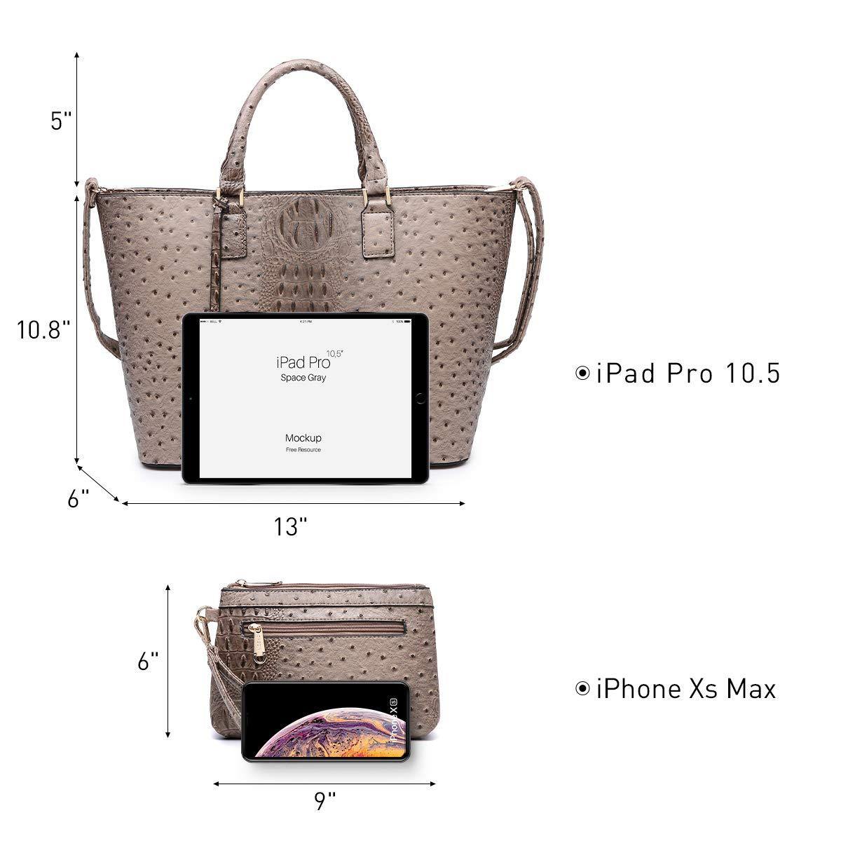 Fashion Embossed Pattern Tote with Matching Wallet - Dasein Bags