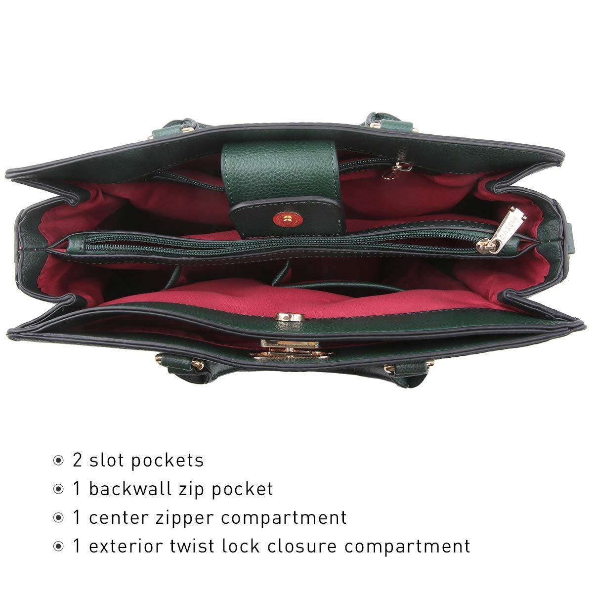 Twist Lock Handbag with Matching Wristlet - Dasein Bags