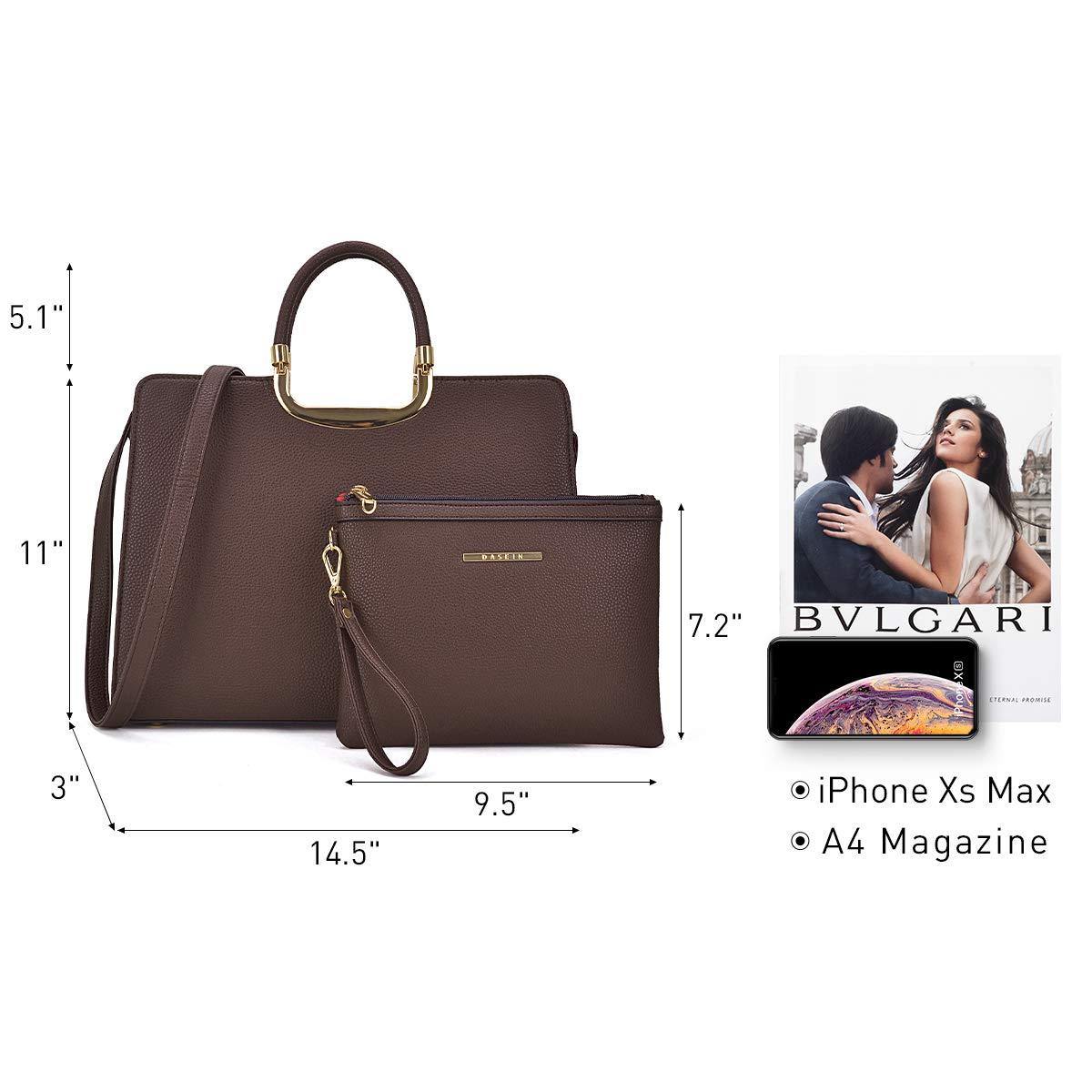 Pebble Texture Handbag with Matching Wristlet - Dasein Bags