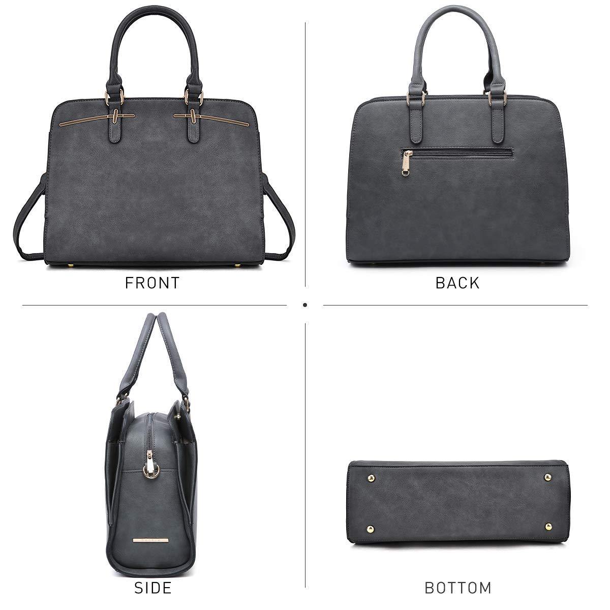 Gold-Tone Hardware Vegan Leather Textured Handbag with Matching Wallet l Dasein - Dasein Bags