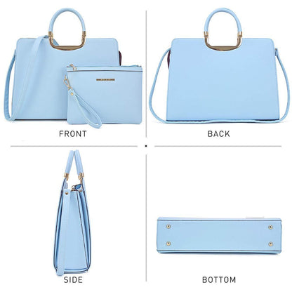 Pebble Texture Handbag with Matching Wristlet - Dasein Bags