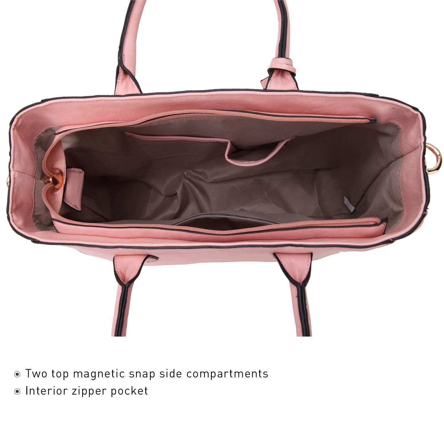 Solid-Color Emblem Tote Handbag - Dasein Bags