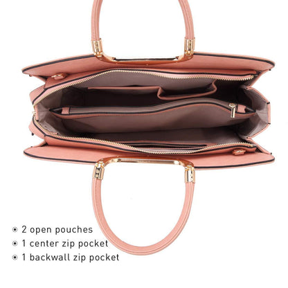 Fashion Pattern Embossed Handbag with Matching Wallet - Dasein Bags