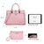 Women Flap-over Belt Top Handle Tote Satchel Purse Work Bag Matching Wristlet bag l Dasein - Dasein Bags