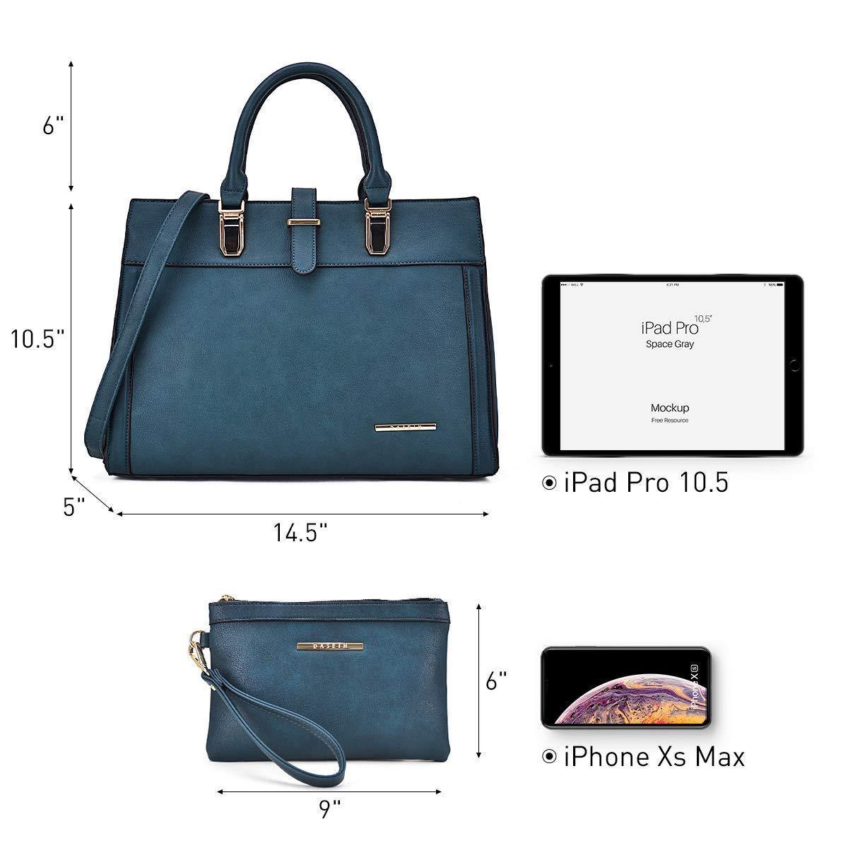 Women Flap-over Belt Top Handle Tote Satchel Purse Work Bag Matching Wristlet bag l Dasein - Dasein Bags