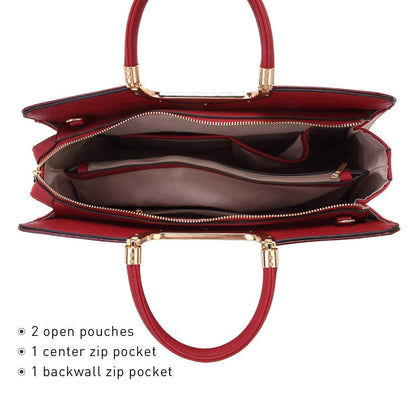 Fashion Pattern Embossed Handbag with Matching Wallet - Dasein Bags