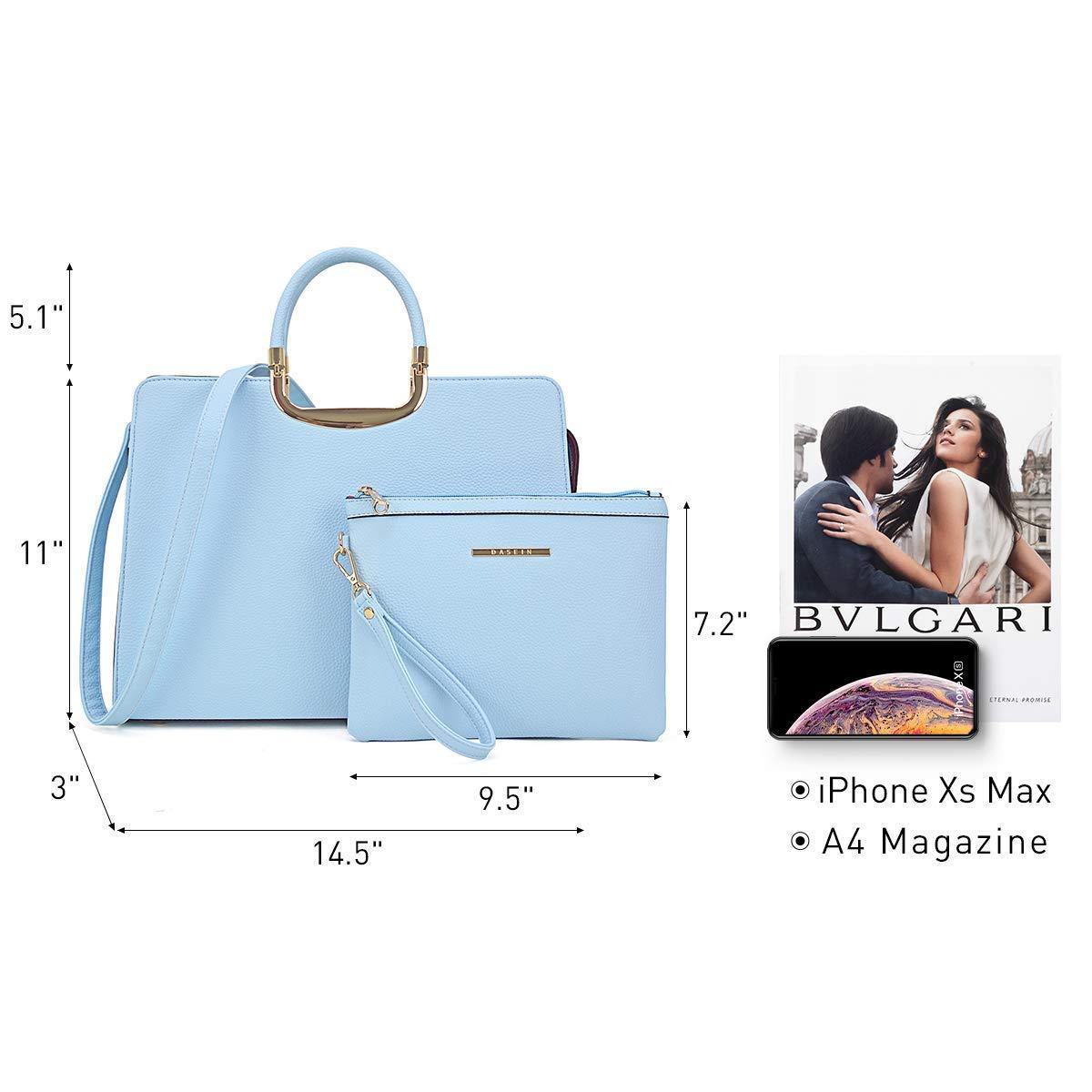 Pebble Texture Handbag with Matching Wristlet - Dasein Bags