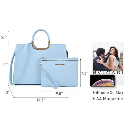 Pebble Texture Handbag with Matching Wristlet - Dasein Bags