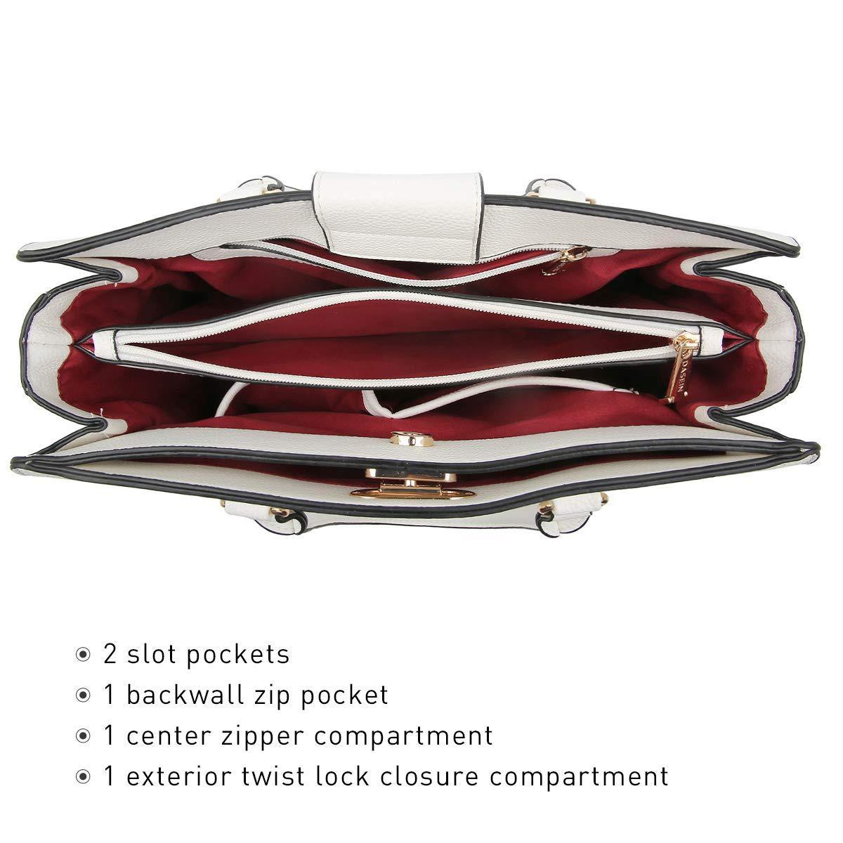 Twist Lock Handbag with Matching Wristlet - Dasein Bags