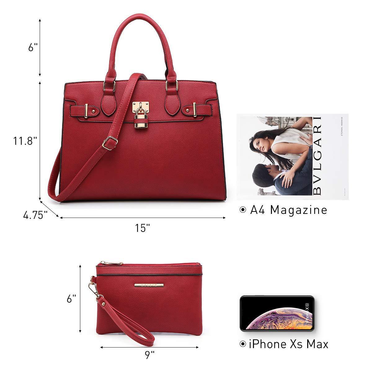 Classic Padlock Handbag with Matching Wallet - Dasein Bags
