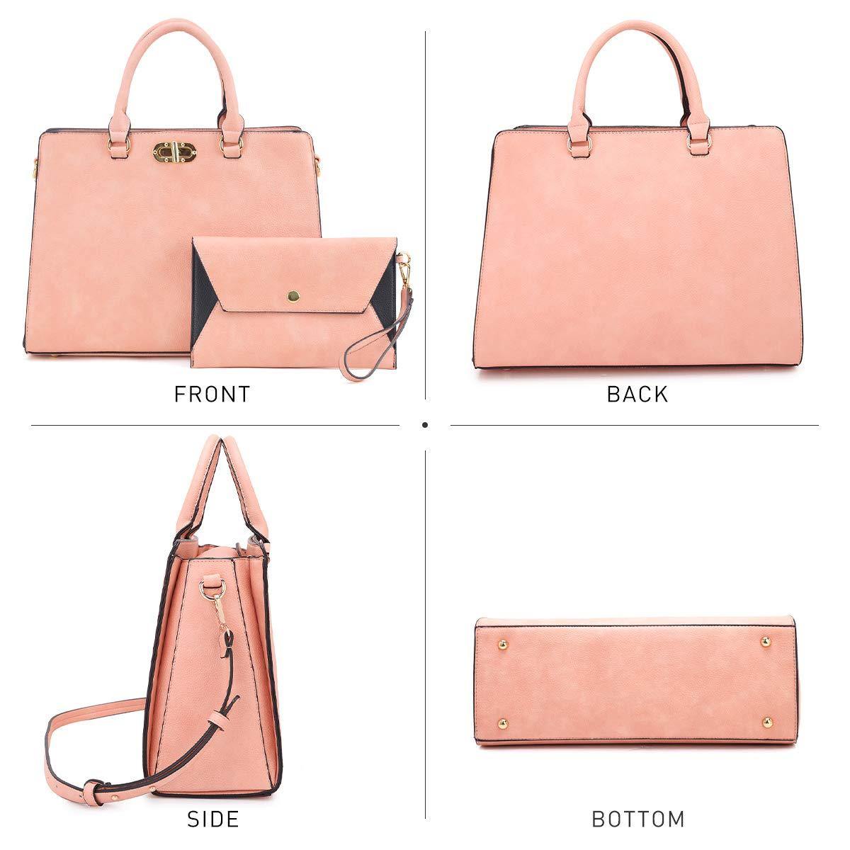 Twist Lock Handbag with Matching Wristlet - Dasein Bags