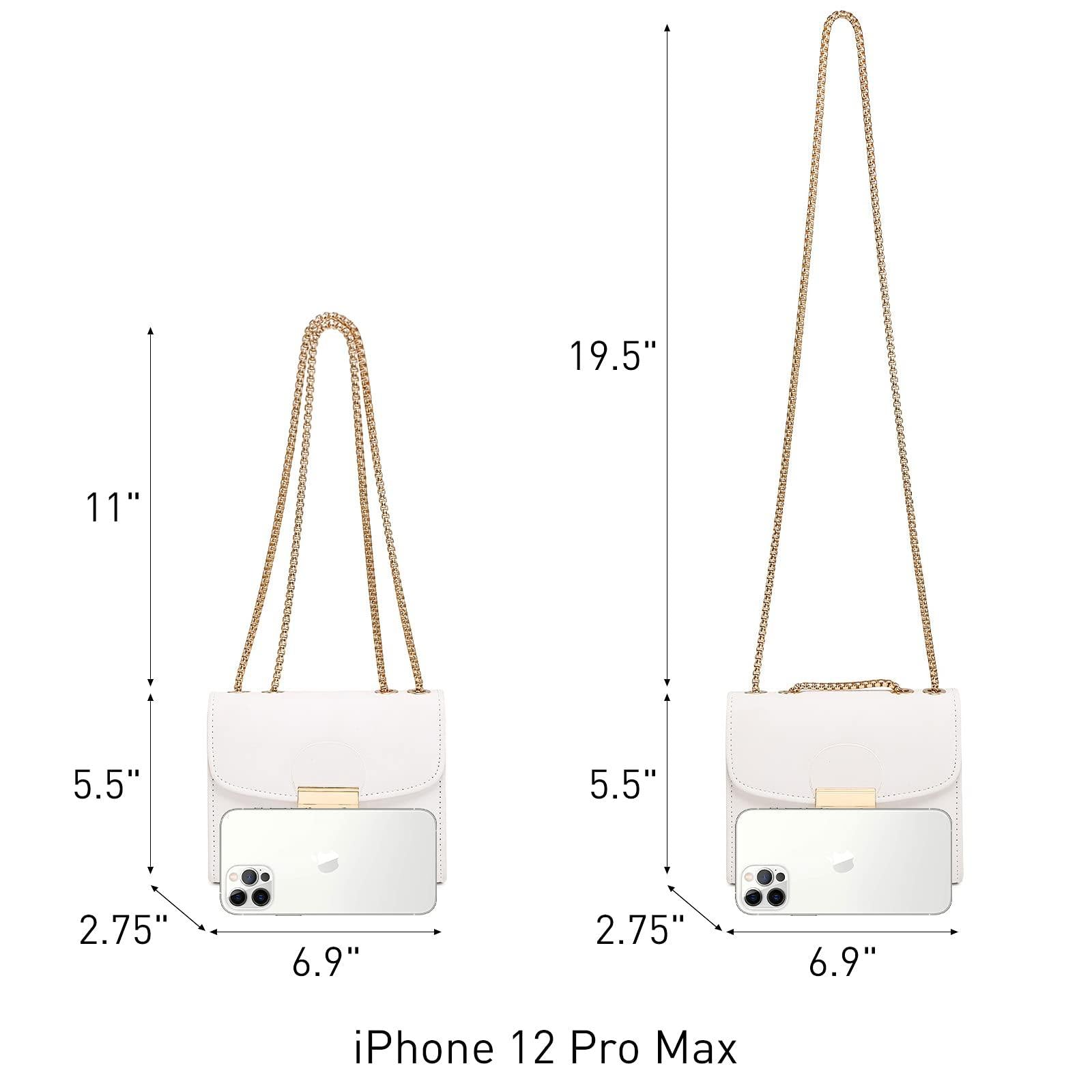 Push Lock Lightweight Vegan Leather Crossbody Bag With Chain Strap By Dasein - Dasein Bags