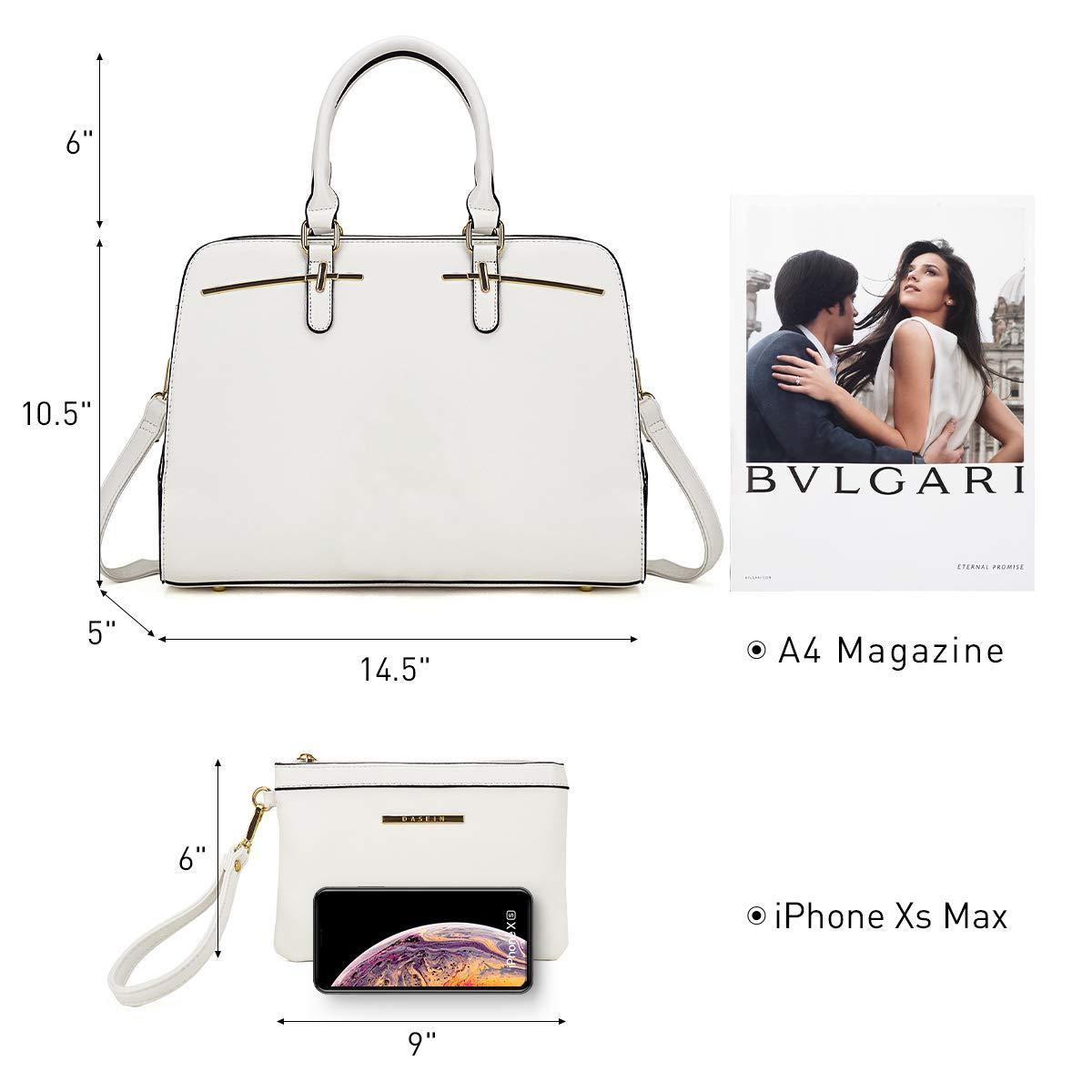 Gold-Tone Hardware Vegan Leather Textured Handbag with Matching Wallet l Dasein - Dasein Bags