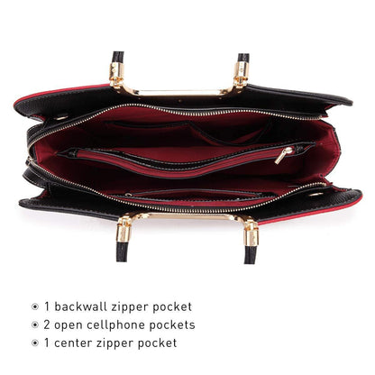 Pebble Texture Handbag with Matching Wristlet - Dasein Bags