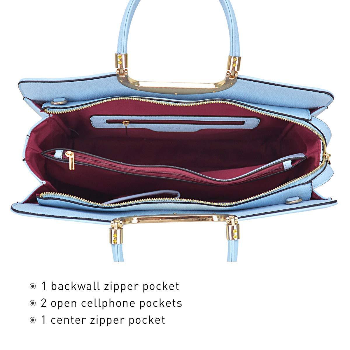 Pebble Texture Handbag with Matching Wristlet - Dasein Bags