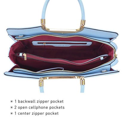 Pebble Texture Handbag with Matching Wristlet - Dasein Bags