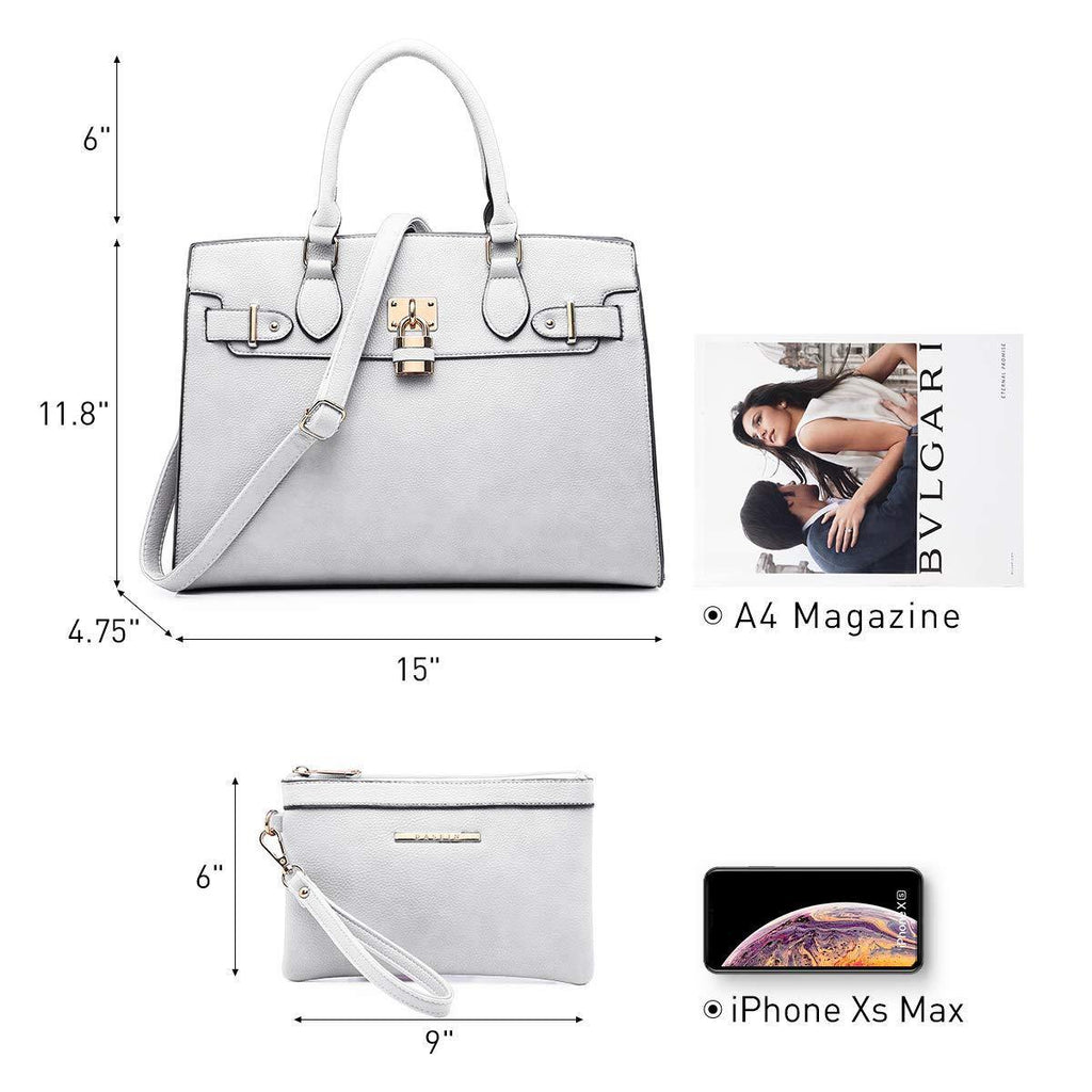 Classic Padlock Handbag with Matching Wallet - Dasein Bags