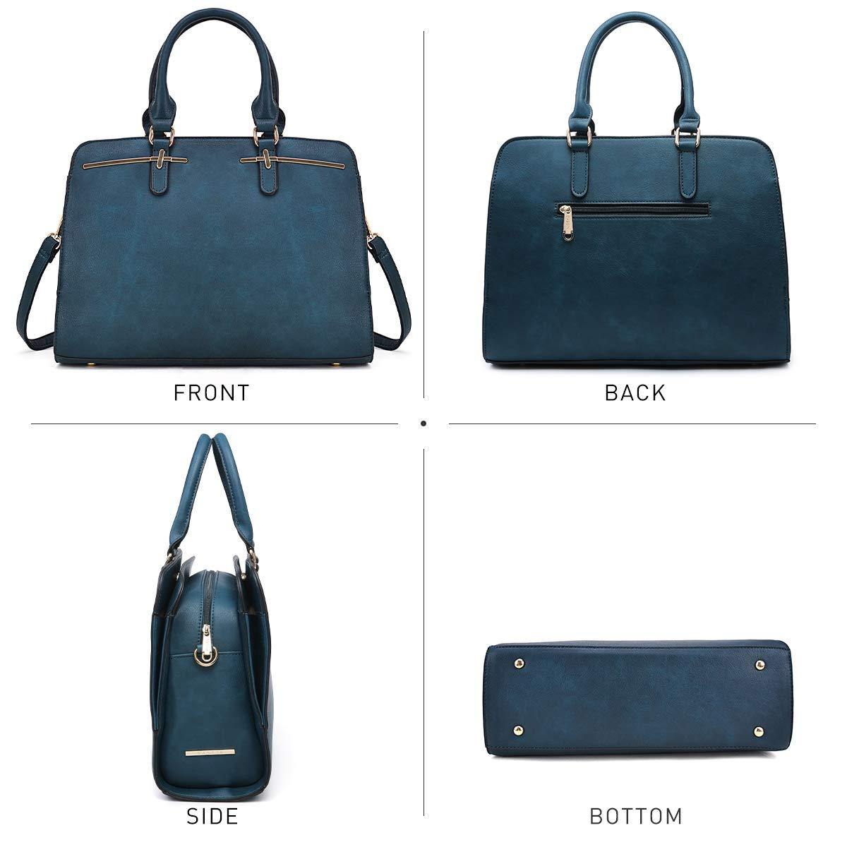 Gold-Tone Hardware Vegan Leather Textured Handbag with Matching Wallet l Dasein - Dasein Bags