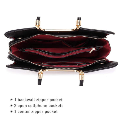 Pebble Texture Handbag with Matching Wristlet - Dasein Bags