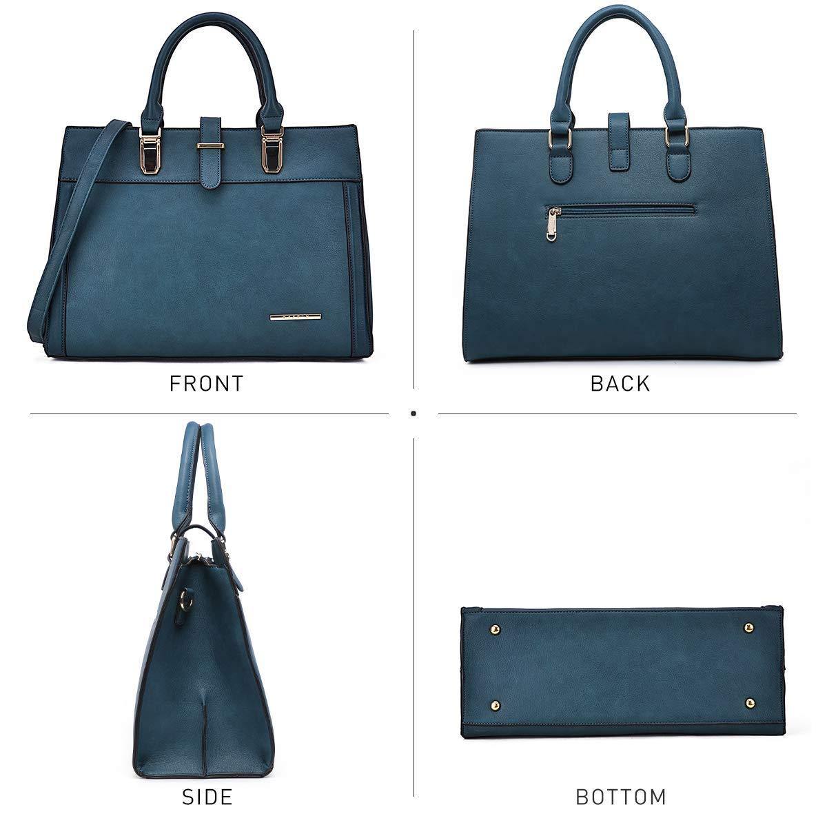 Women Flap-over Belt Top Handle Tote Satchel Purse Work Bag Matching Wristlet bag l Dasein - Dasein Bags