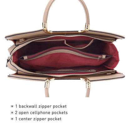 Pebble Texture Handbag with Matching Wristlet - Dasein Bags