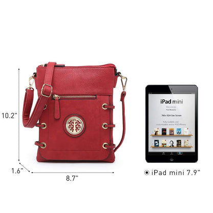 Small Size Emblem Retro Designer Crossbody Messenger Bag l Dasein - Dasein Bags