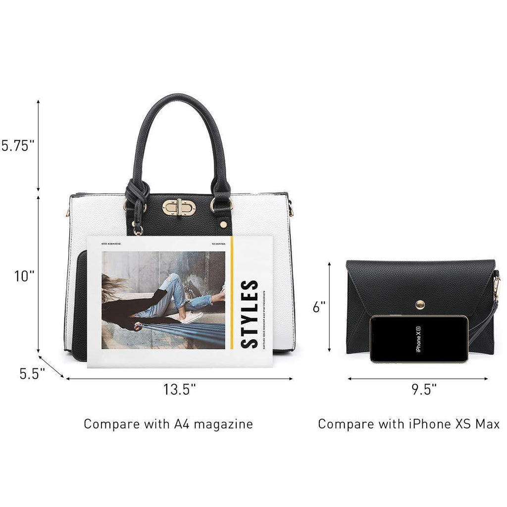 Two-tone 3-in-1 Handbag - Dasein Bags