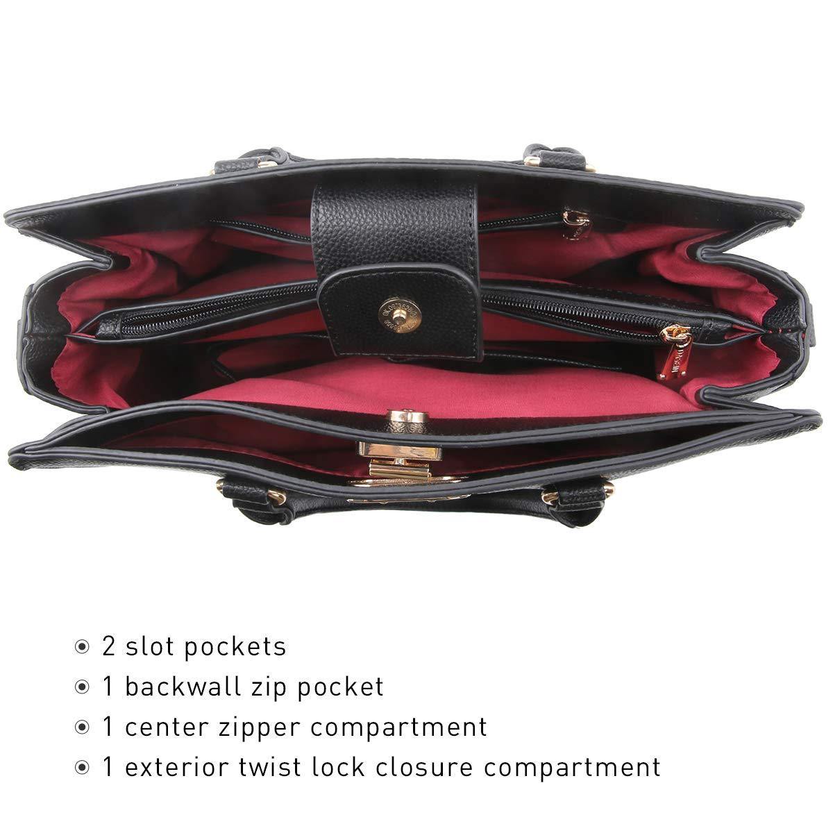 Twist Lock Handbag with Matching Wristlet - Dasein Bags