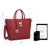 Solid-Color Emblem Tote Handbag - Dasein Bags