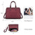 Gold-Tone Hardware Vegan Leather Textured Handbag with Matching Wallet l Dasein - Dasein Bags