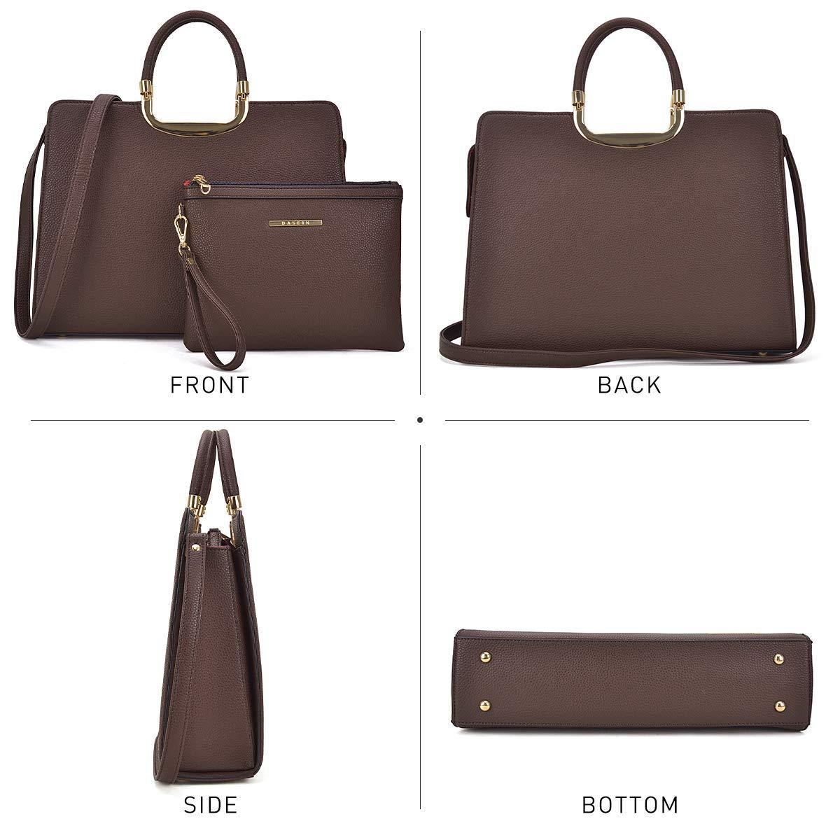 Pebble Texture Handbag with Matching Wristlet - Dasein Bags