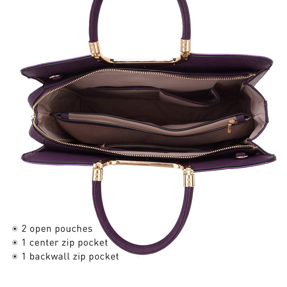 Fashion Pattern Embossed Handbag with Matching Wallet - Dasein Bags