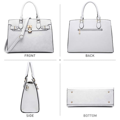 Classic Padlock Handbag with Matching Wallet - Dasein Bags