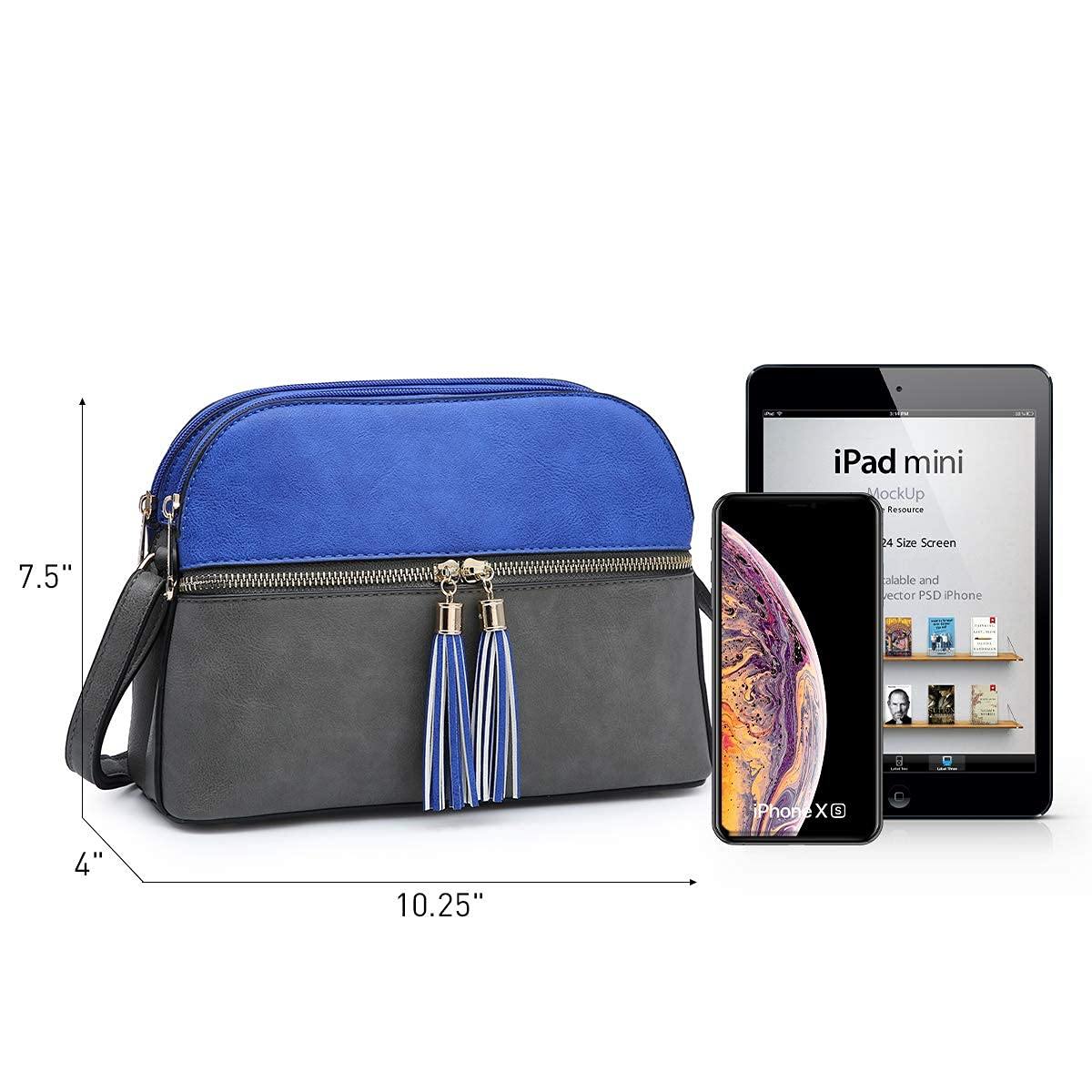 Two-Tone Tassel Crossbody Bag - Dasein Bags