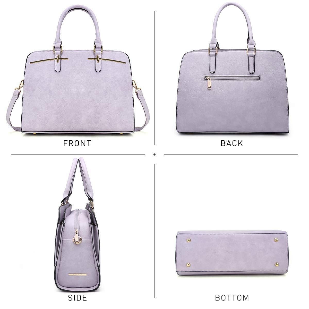 Gold-Tone Hardware Vegan Leather Textured Handbag with Matching Wallet l Dasein - Dasein Bags