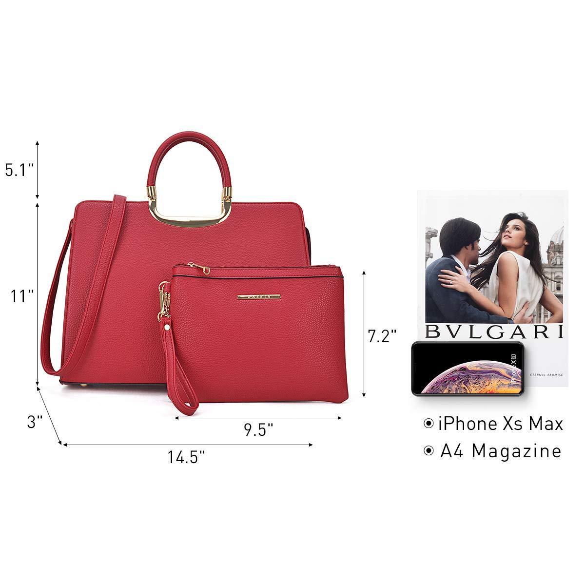 Pebble Texture Handbag with Matching Wristlet - Dasein Bags