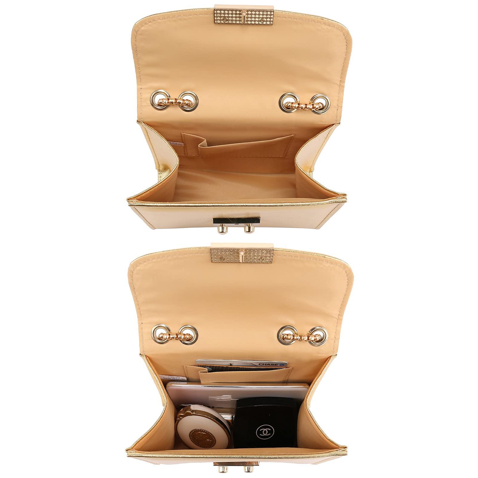 Push Lock Lightweight Vegan Leather Crossbody Bag With Chain Strap By Dasein - Dasein Bags