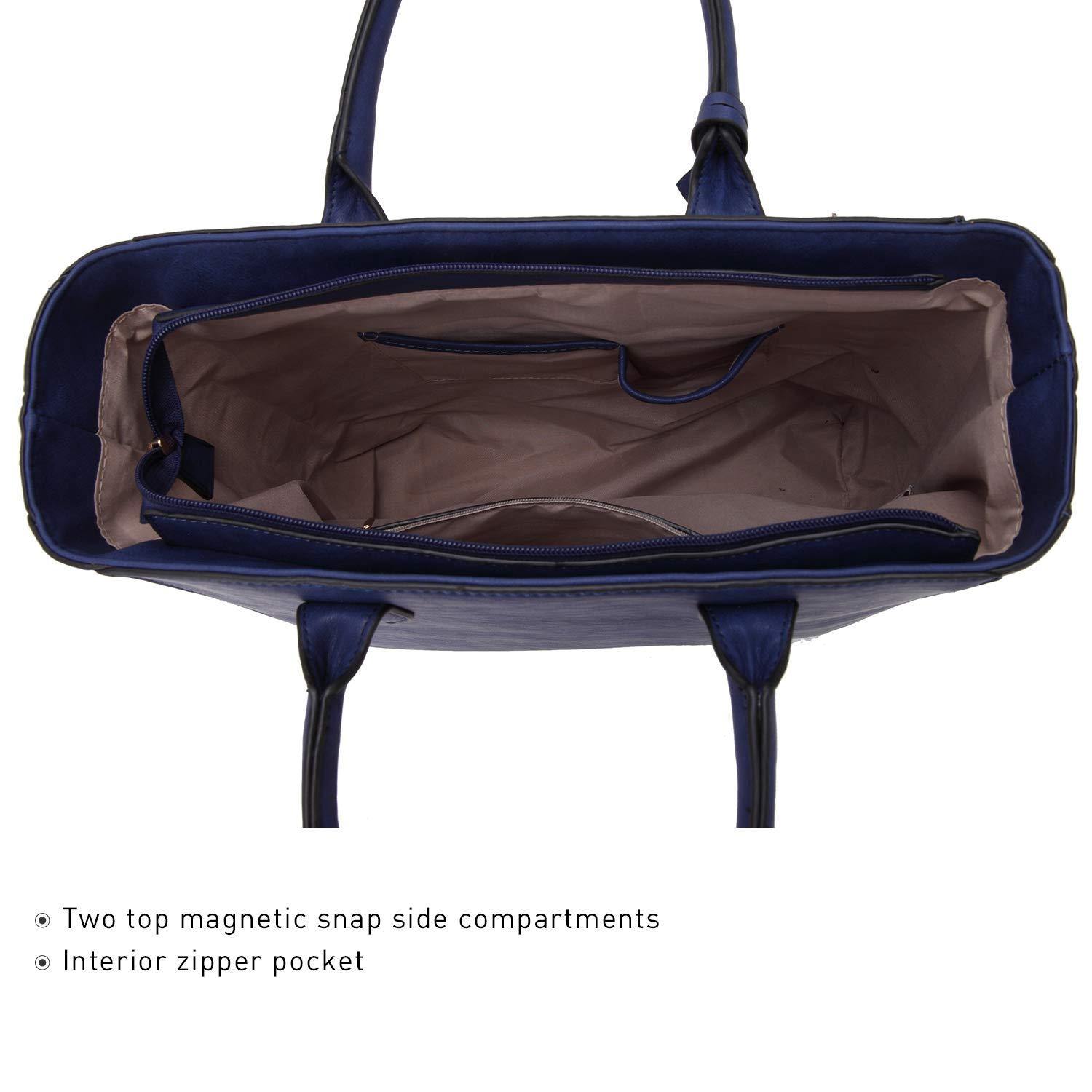 Solid-Color Emblem Tote Handbag - Dasein Bags