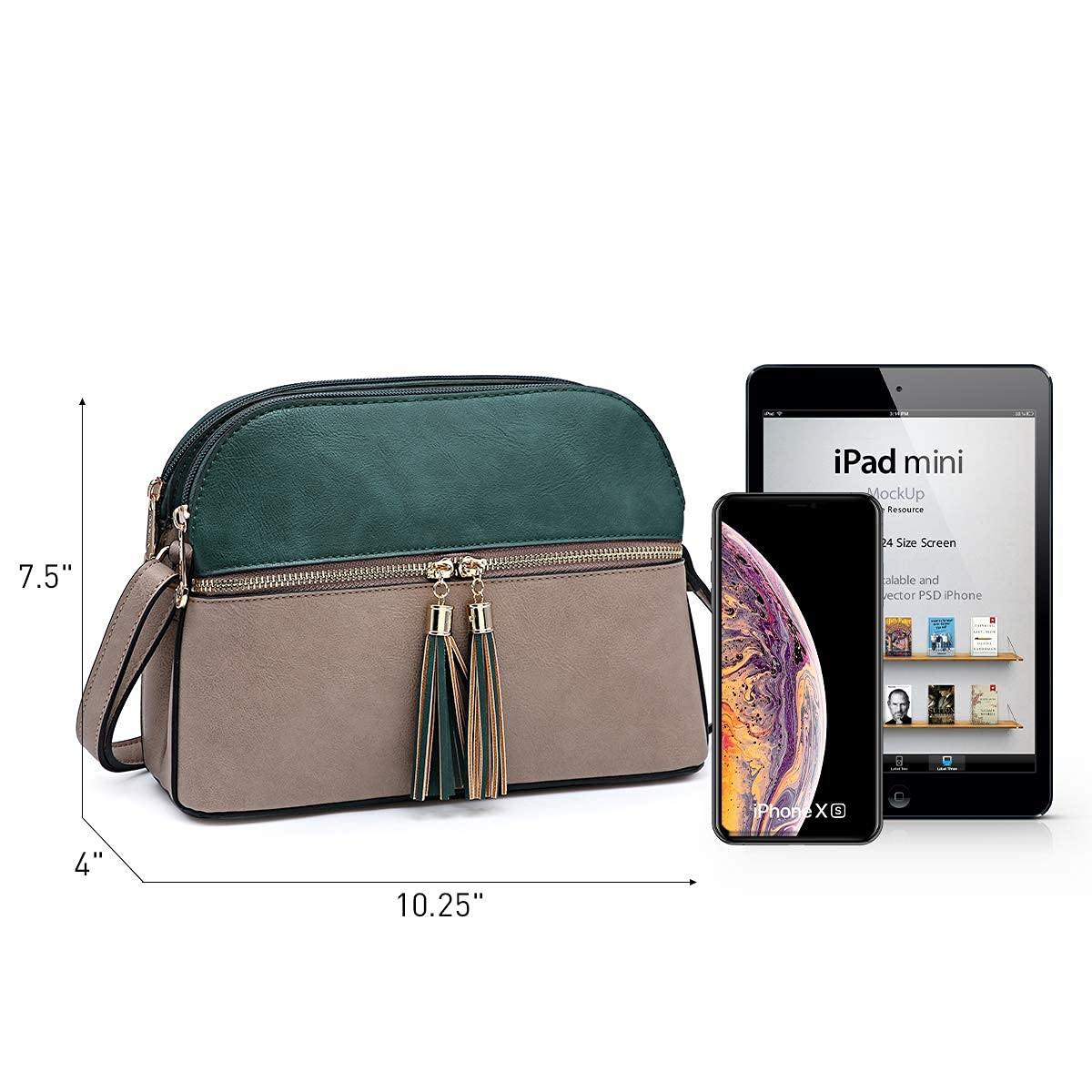 Two-Tone Tassel Crossbody Bag - Dasein Bags